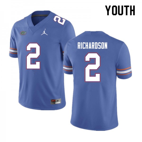 Youth #2 Anthony Richardson Florida Gators College Football Jersey Blue